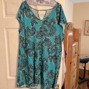 Lucky Brand dress, size XL. Beautiful turquoise color, gently worn. Super cute!